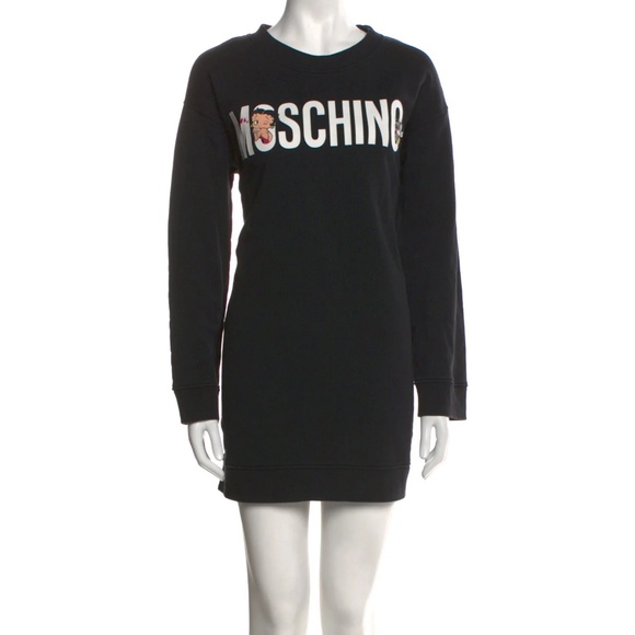 MOSCHINO Black Cartoon Printed Dress - size M - Picture 3 of 8